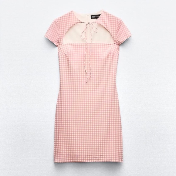 ZARA TIED GINGHAM DRESS - Picture 4 of 8